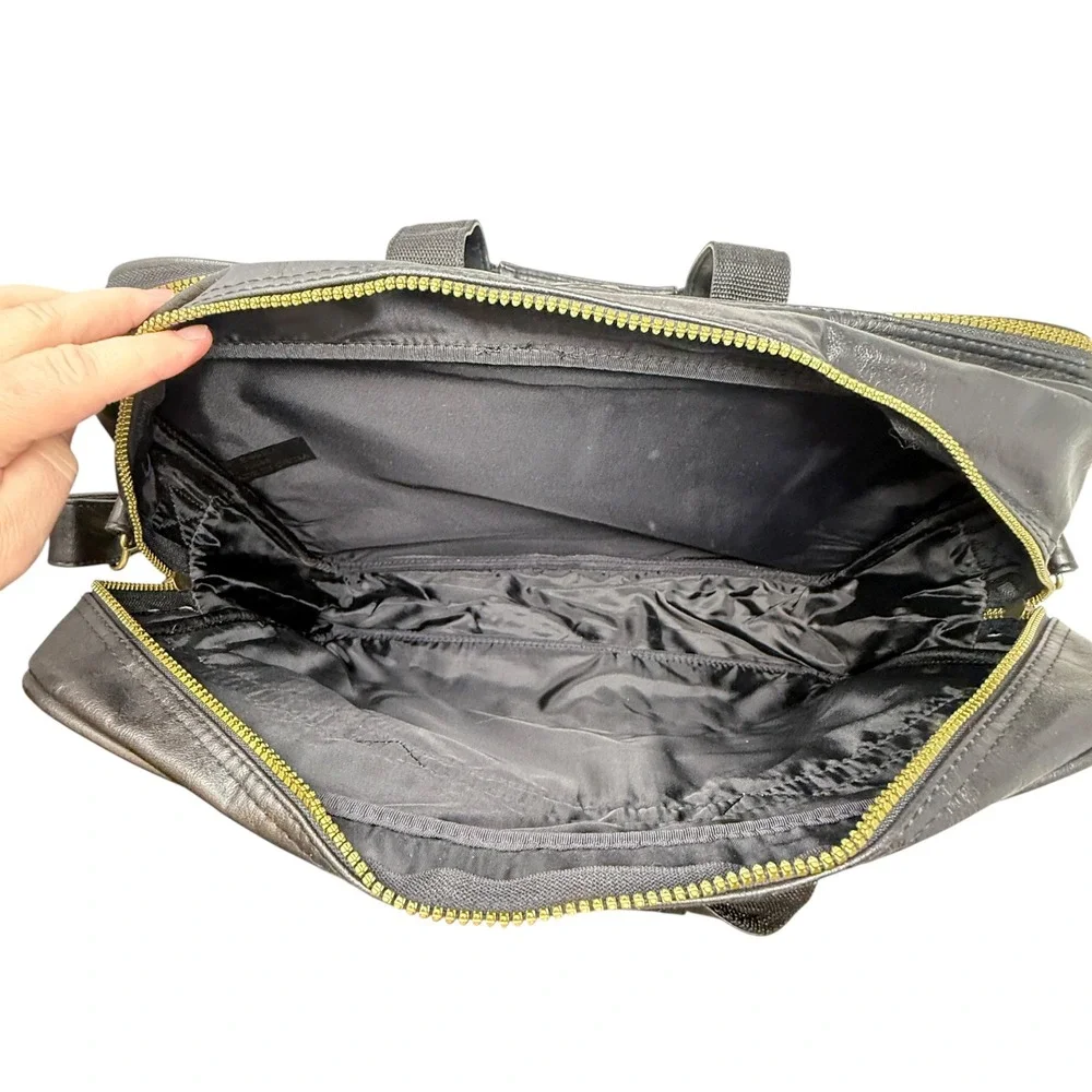 New Main Line Masters Golf Briefcase Mens Black Leather Messenger Bag 6116